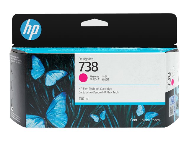 HP 738 130-ml Magenta DesignJet Ink Cart 498N6A