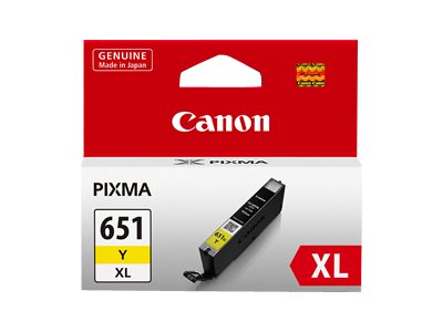 Canon CLI-651XLY High Yield yellow original ink Product shot Front 79200