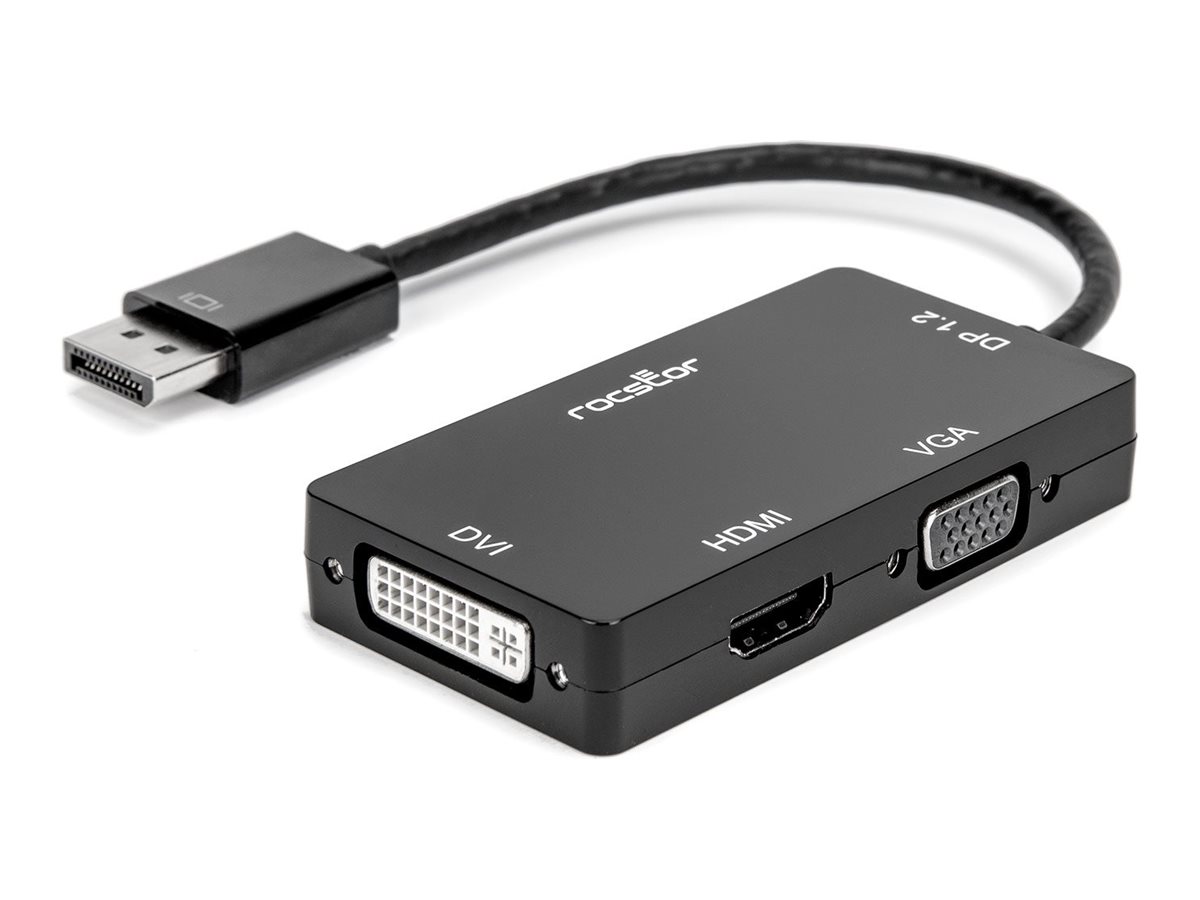 Rocstor - Adapter - DisplayPort male to HDMI, 15 pin VGA, DVI-D female