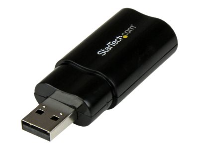 StarTech.com USB Sound Card - 3.5mm Audio Adapter - External Sound Card - Black - External Sound Card (ICUSBAUDIOB)