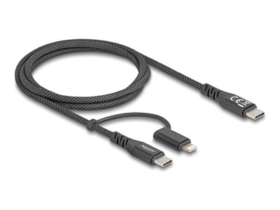 DELOCK USB2 in 1Kabel USB Type-C zu Type-C/Lightning  1m MFI Kabel