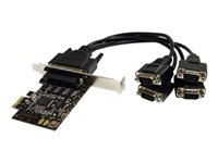 StarTech.com 4 Port PCI Express RS232 Serial Adapter Card - Single-Lane PCI Express - Breakout Cable - RS232 Extension - PCIe