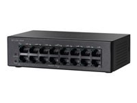 Cisco Small Business SF110D-16HP - Switch - unmanaged - 8 x 10/100 + 8 x 10/100 (PoE) - desktop, wall-mountable - PoE (64 W)