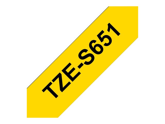 Ruban TZ Adhésif puissant 24mm noir / jaune