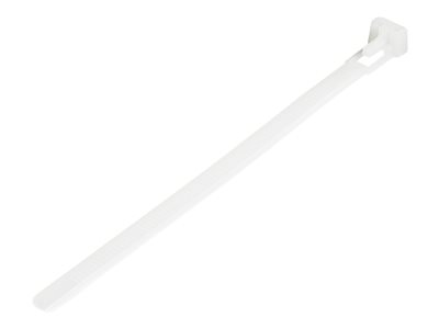 Startech 15cm(6") Reusable Cable Ties, 7mm(1/4") wide, 35mm(1-3/8") Bundle Dia. 22kg(50lb) Tensile Strength, Releasable Nylon Ties, Indoor/Outdoor, 94V-2/UL Listed, 100 Pack, White