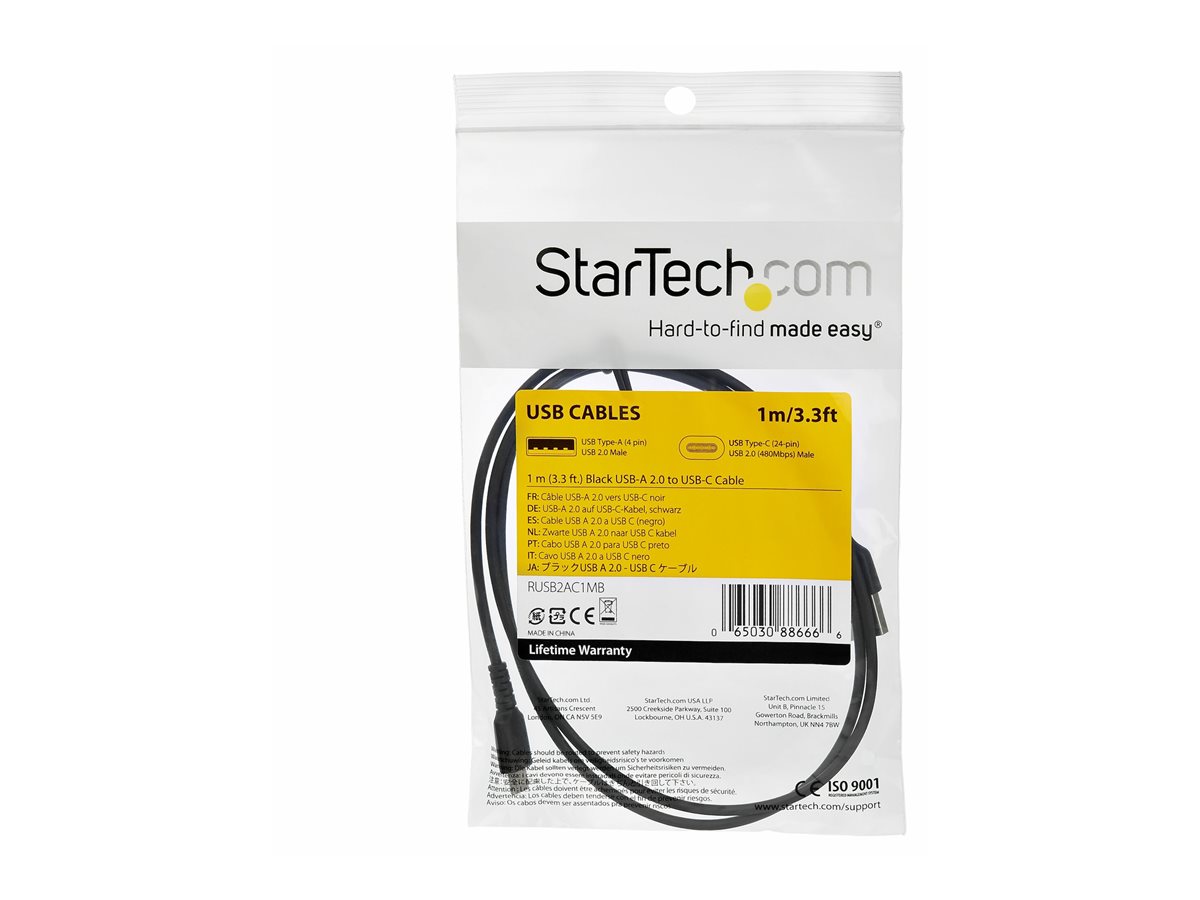 StarTech.com 1m USB C Charging Cable, Durable Fast Charge & Sync USB 2.0 Type C to USB C Laptop Charger Cord, TPE Jacket Aramid Fiber M/M 60W Black, Samsung S10, S20 iPad Pro MS Surface - Heavy Duty and Rugged - USB kabel typ C - USB-C do USB-C - 1 m – foto 3