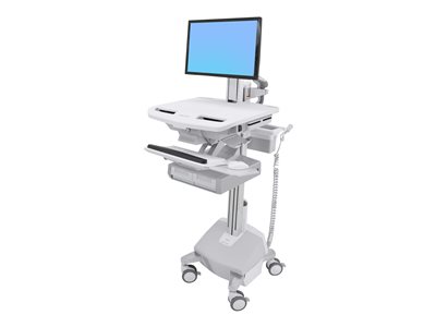 Ergotron StyleView Electric Lift Cart with LCD Pivot, LiFe Powered, 2 Drawers (2x1)