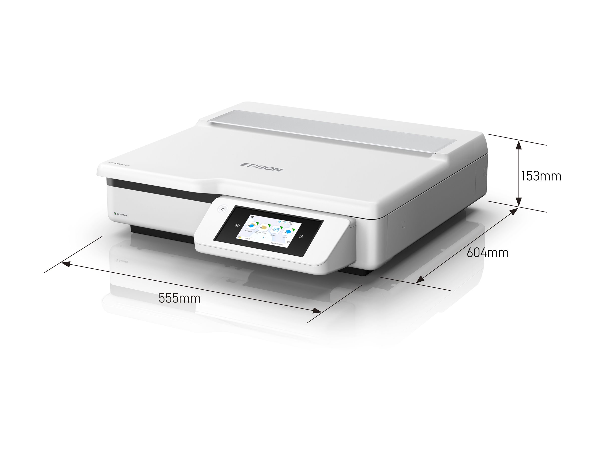 An image of Epson WorkForce DS-51000WN - flatbed scanner - desktop - USB 3.2 Gen 1x1, Gigabit LAN, USB, Wi-Fi(ac)