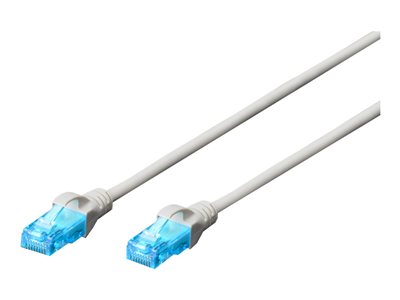 DIGITUS Patchkabel RJ45 U/UTP Cat5e   5.00m weiß Hebelschutz Polybeutel