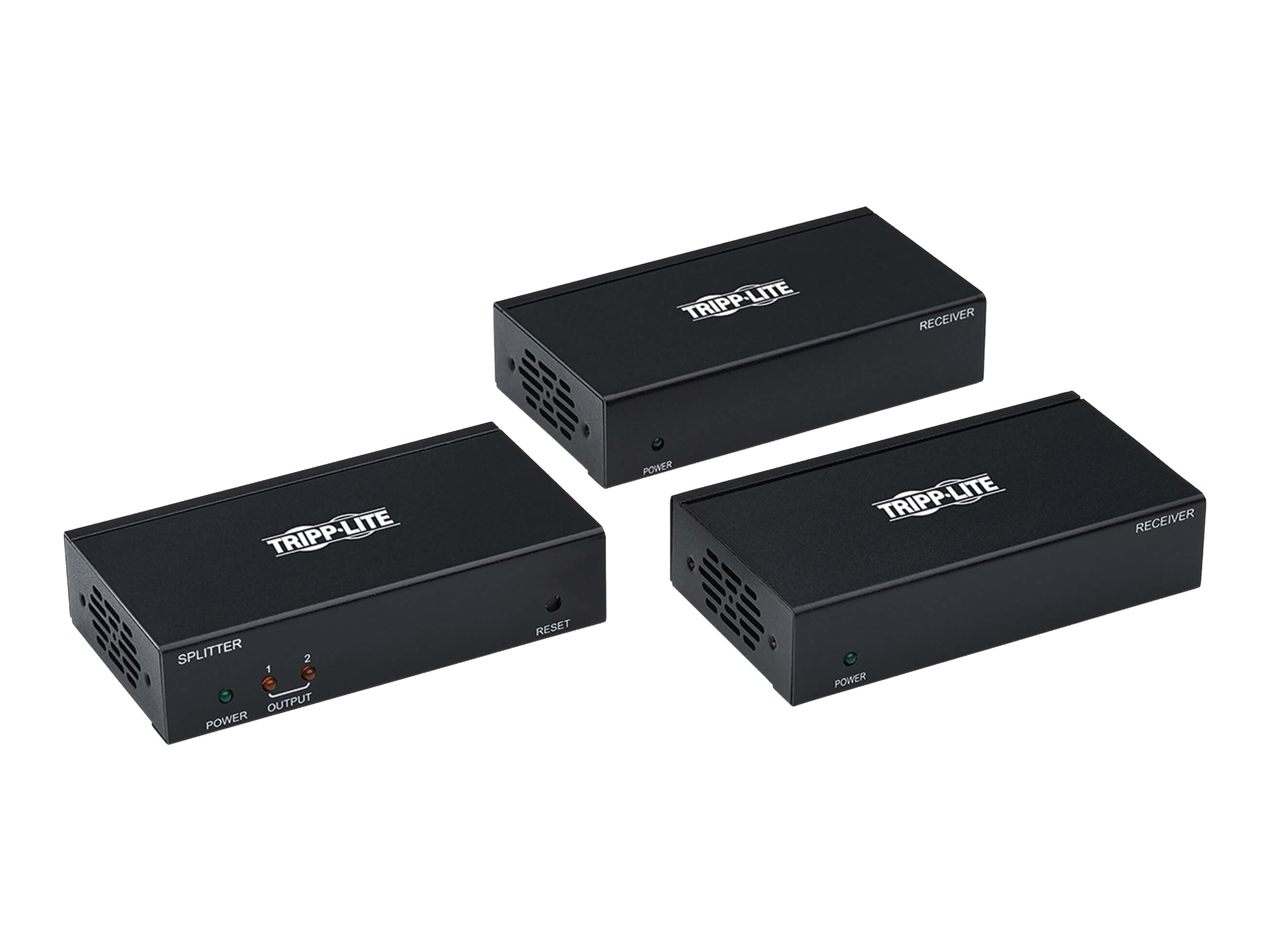 Tripp Lite DisplayPort to HDMI over Cat6 Splitter/Extender Kit, PoC, 2 Ports