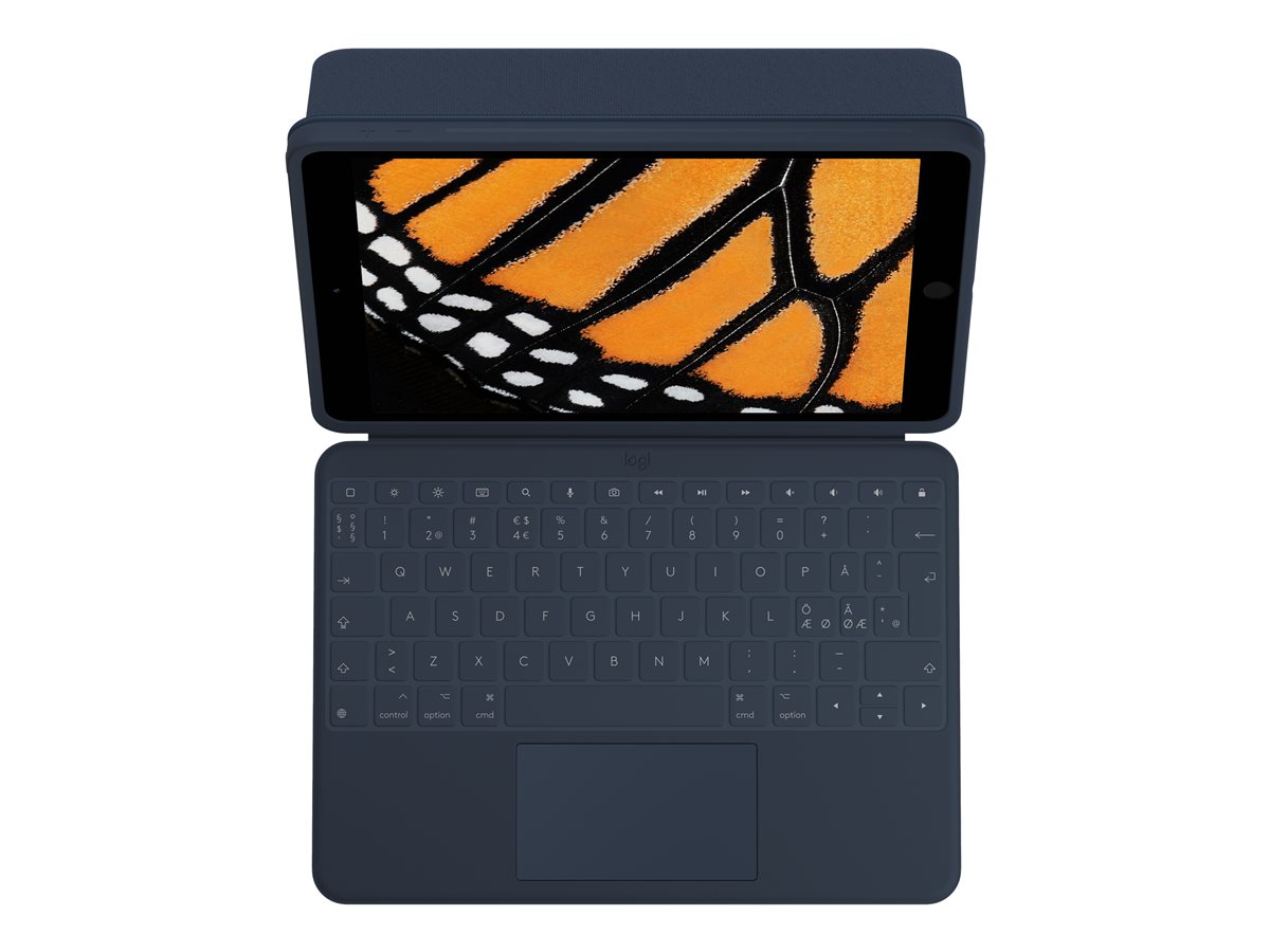 Logitech Rugged Combo 3 Touch for Education - klávesnice a pouzdro - s trackpad - QWERTZ - švýcarská - classic blue Vstupní zařízení – foto 2
