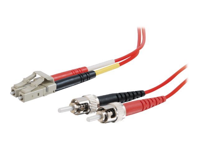 C2G LC-ST 62.5/125 OM1 Duplex Multimode Fiber Optic Cable (Plenum-Rated) - patch cable - 5 m - red