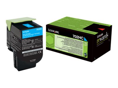 Image of Lexmark 702HC - High Yield - cyan - original - toner cartridge - LCCP, LRP