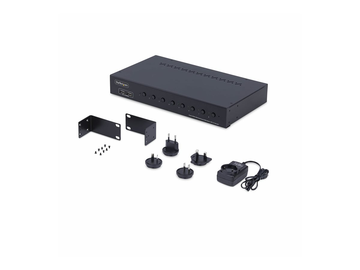 StarTech.com 8-Port HDMI KVM Switch w/1U Rack Mount Kit, 4K 60Hz - přepínač KVM - 8 porty - kompatibilní s TAA – foto 5