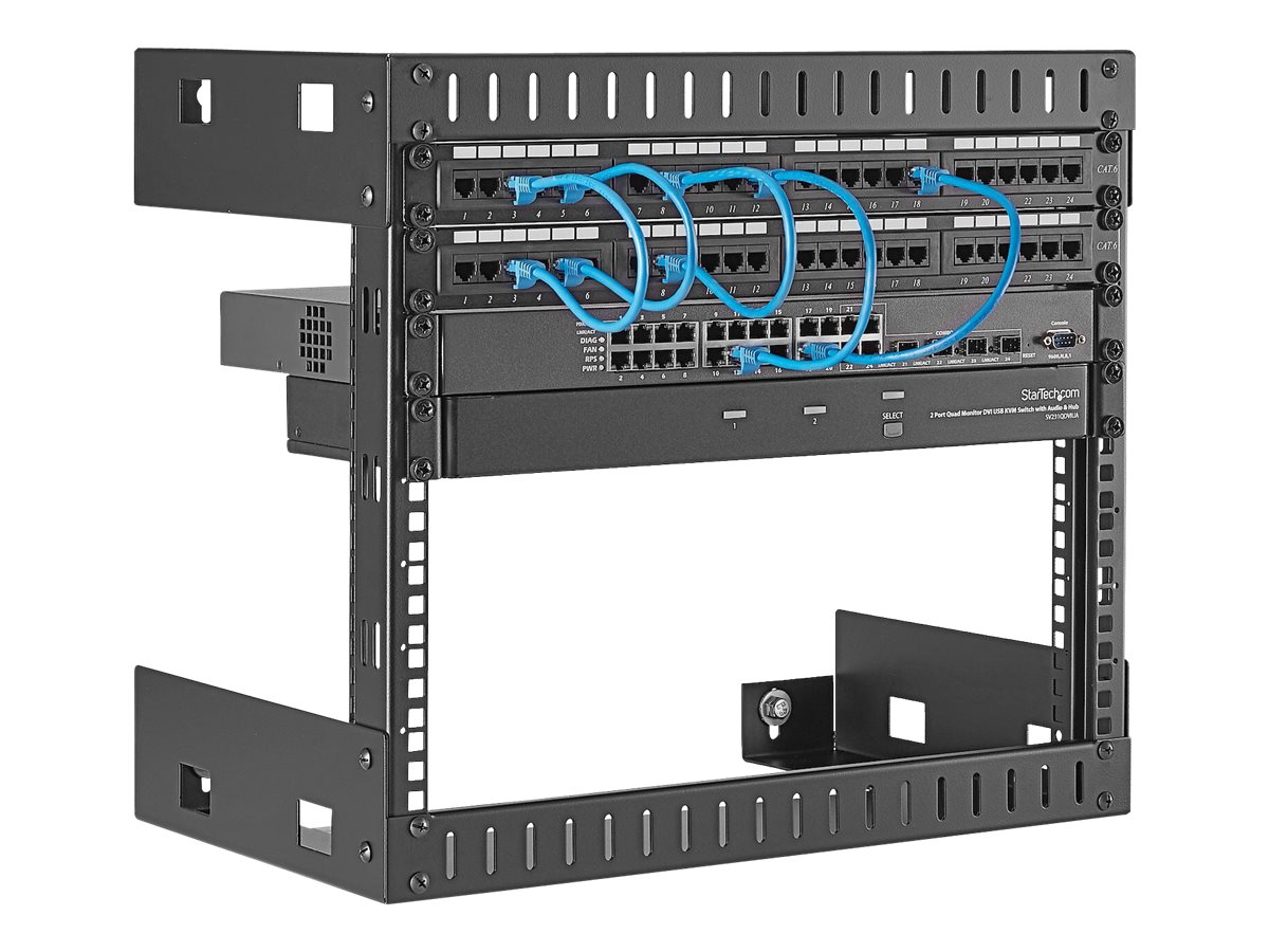 2-Post Open Frame Server Rack, 12U, Switch-Depth, Wall-Mount