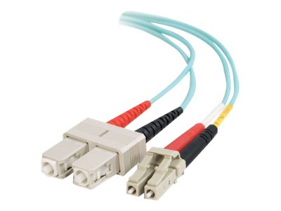 C2G 30m LC-SC 10Gb 50/125 OM3 Duplex Multimode PVC Fiber Optic Cable - Aqua - network cable - 30 m - aqua