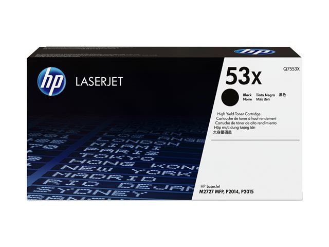 HP 53X -  rendement lev - noir - original - LaserJet - cartouche de toner (Q7553X) - pour LaserJet M2727nf MFP, M2727nfs MFP, P2014, P2014n, P2015, P2015d, P2015dn, P2015n, P2015x