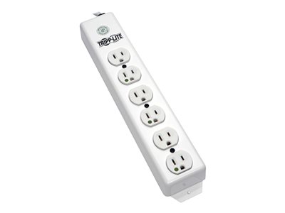 Tripp Lite Safe-IT Power Strip Hospital Medical Antimicrobial 120V 5-15R-HG 6 Outlet 1.5' Cord Metal