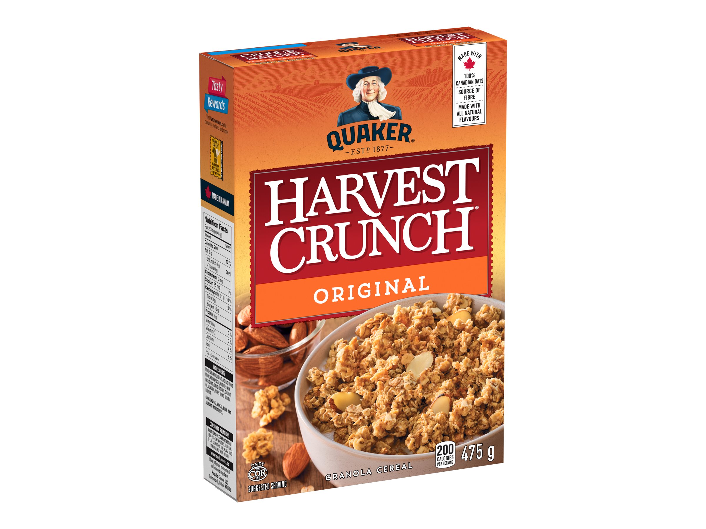 Quaker Harvest Crunch Granola Cereal - Original - 475G