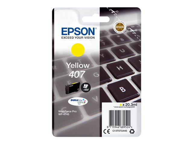 Image of Epson 407 - L size - yellow - original - ink cartridge