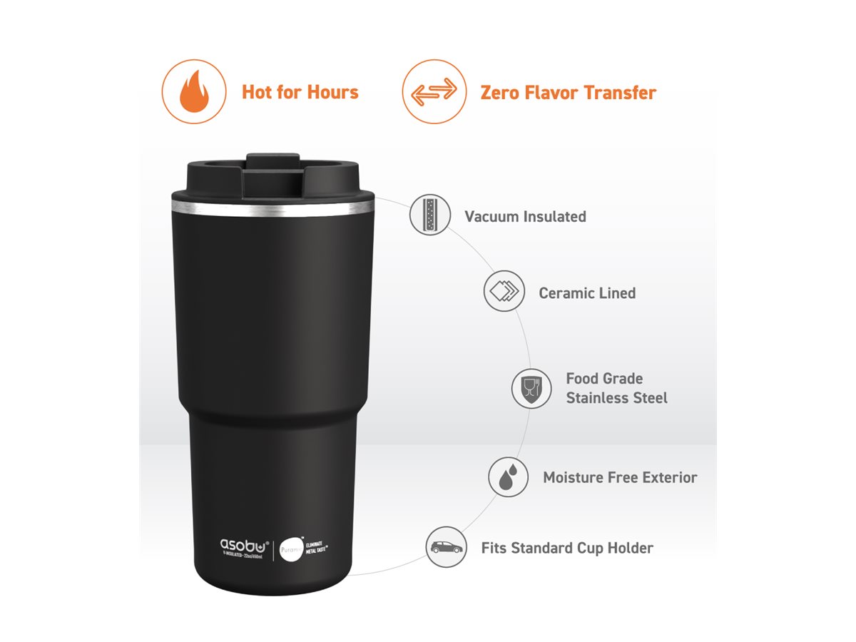 Asobu Puramic Pick Me Up Vacuum Thermal Tumbler - Black - 591ml