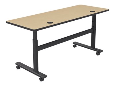 BALT Sit/Stand Flipper Table mobile rectangular fusion maple black base