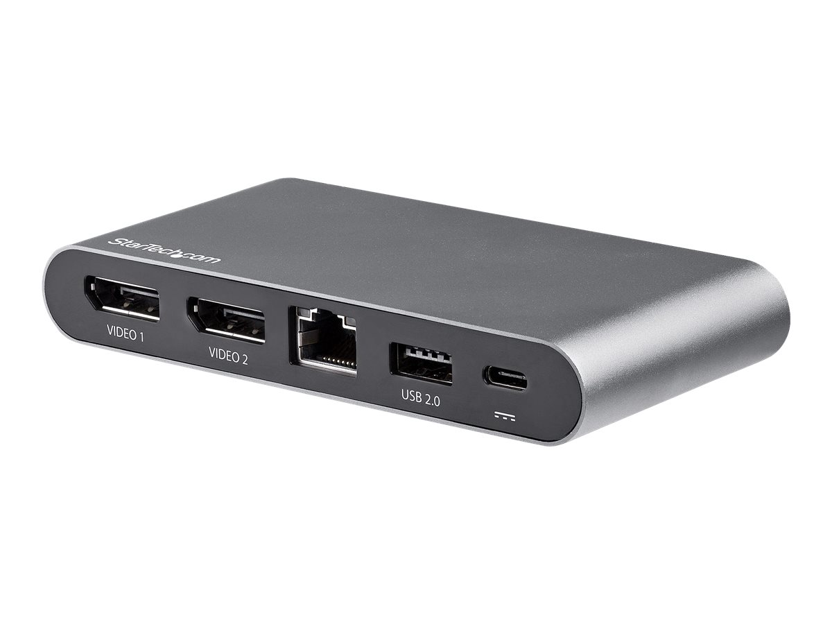 StarTech.com USB C Dock, 4K Dual Monitor DisplayPort, Mini Laptop Docking Station, 100W Power Delivery Passthrough, GbE, 2-Port USB-A Hub, USB Type-C Multiport Adapter Cable, Dual DP | www.shi.com