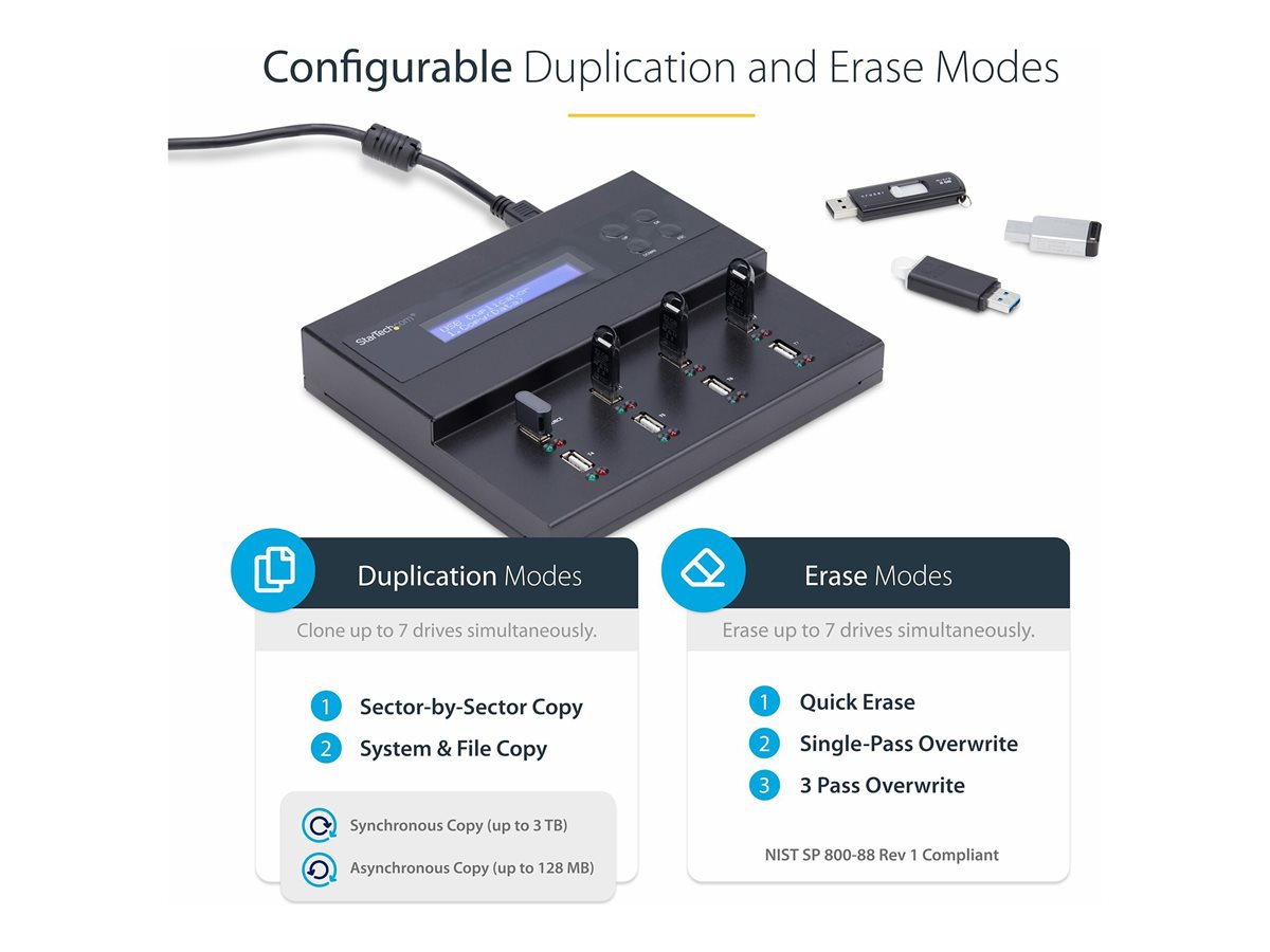 StarTech.com USB Duplicator - 1:7 - USB Flash Drives - Flash Drive Duplicator (USBDUPE17) - duplikátor jednotky USB - kompatibilní s TAA – foto 3