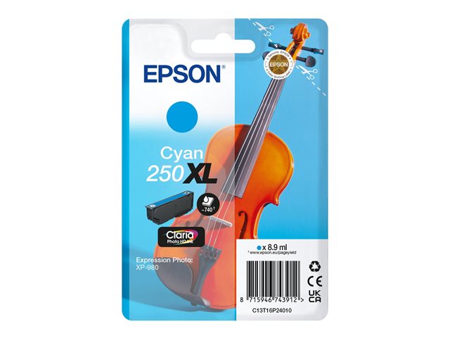 EPSON Singlepack Cyan 250XL ink C13T16P24010