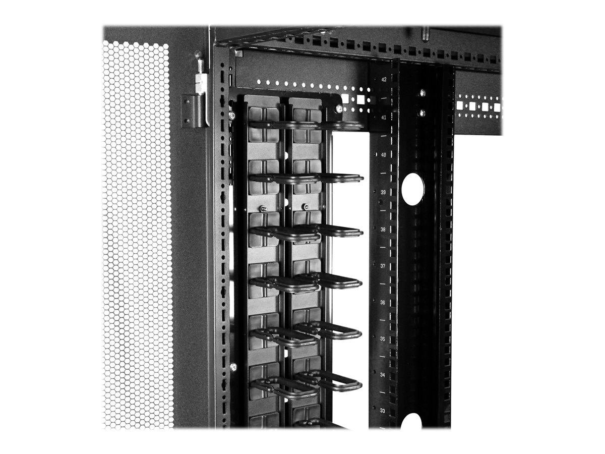 StarTech.com Vertical 0U Server Rack Cable Management w/ D-Ring Hooks - 40U Network Rack Cord Manager Panels - 2x 3ft Wire Organizers (CMVER40UD) - sada pro správu kabelů D-ring - 40U – foto 3