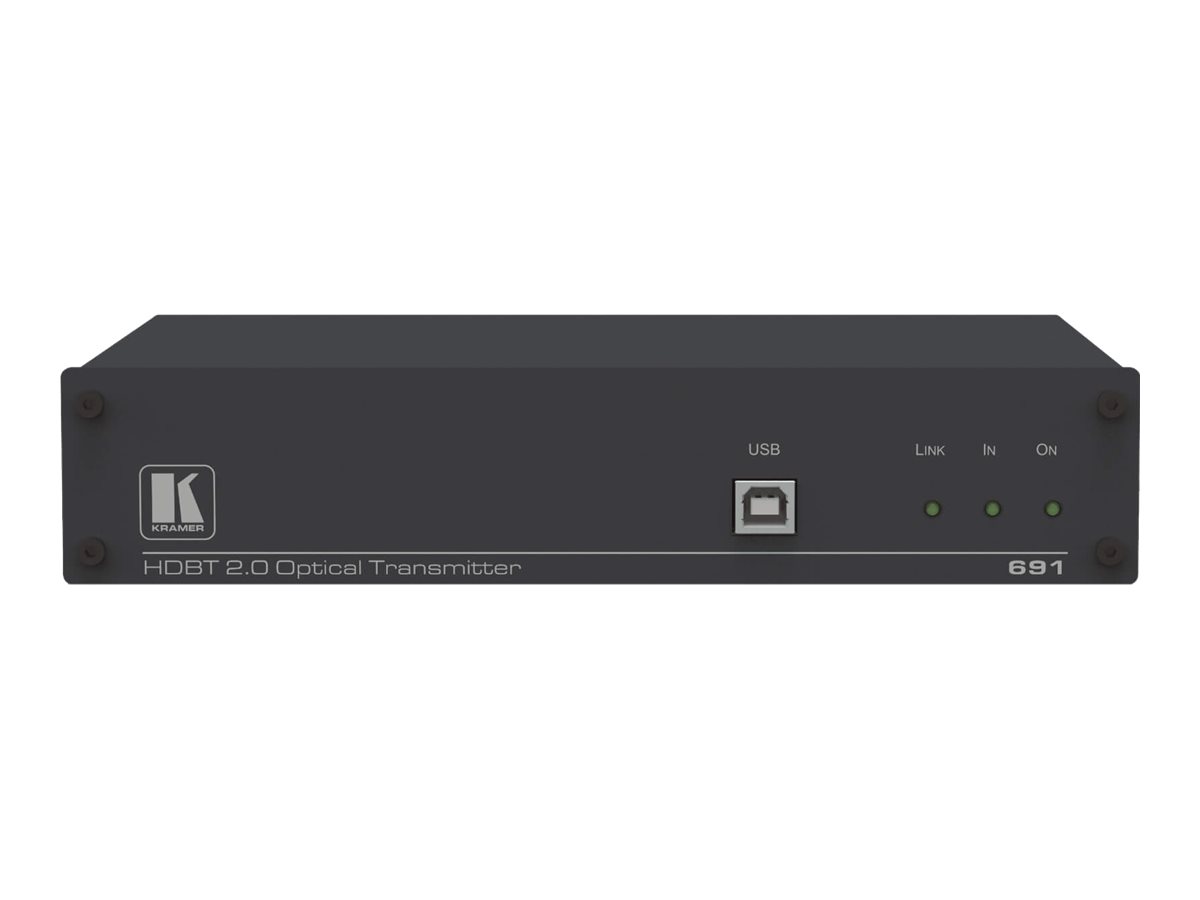 Kramer 691 4K60 4:2:0 HDMI MM/SM Fiber Optic Transmitter with USB, Ethernet, RS-232, IR & Stereo Audio over Ultra-Reach HDBaseT 2.0