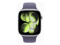 Apple Watch Series 11 (GPS) - silver aluminium - smart watch with sport band - purple fog - 64 GB