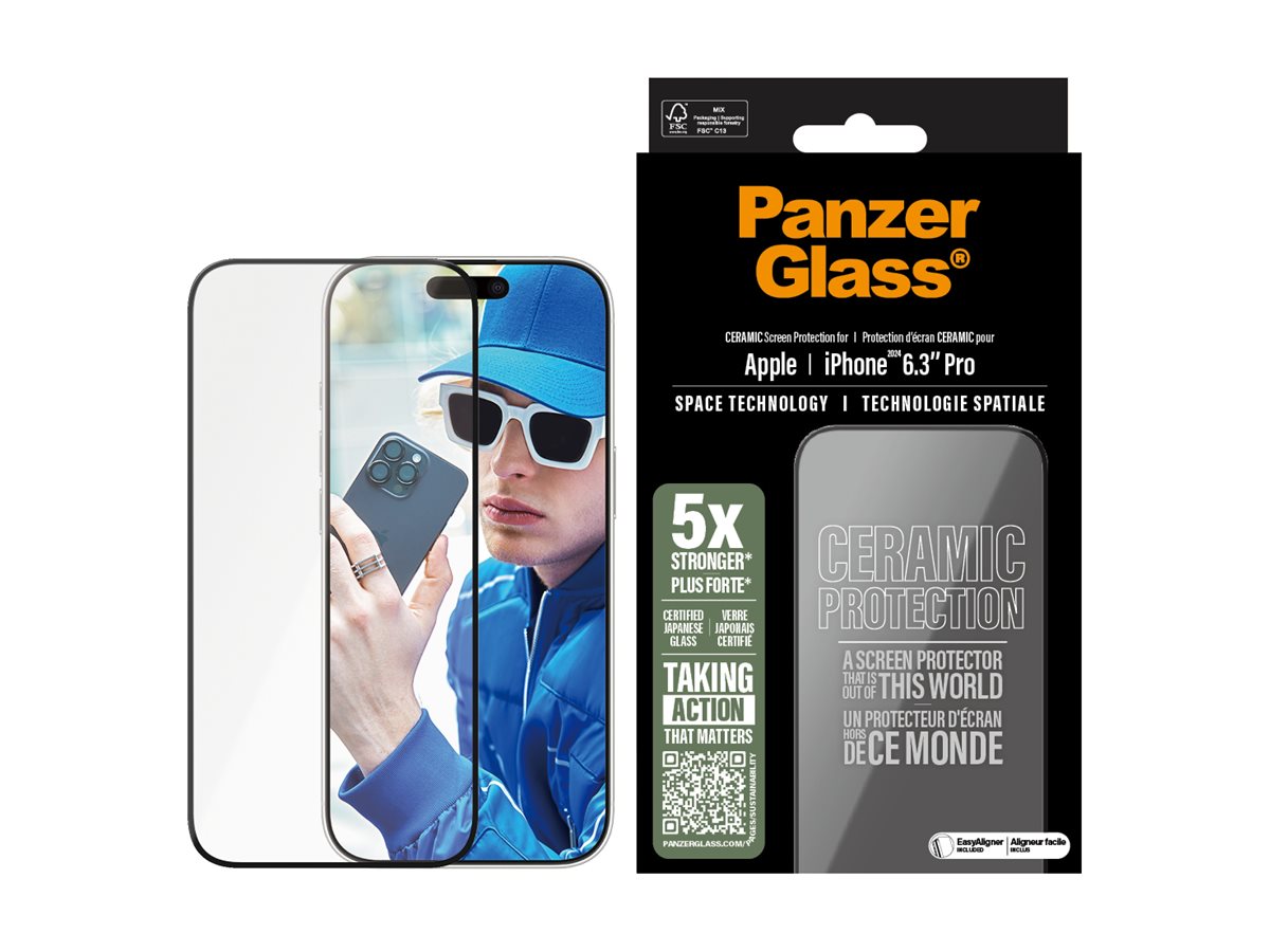 PanzerGlass Ceramic Protection Screen Protector for Apple iPhone 16 Pro