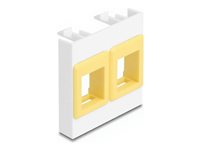 Delock Easy 45 Module with two Keystone Holders 45 x 45 mm, white / yellow