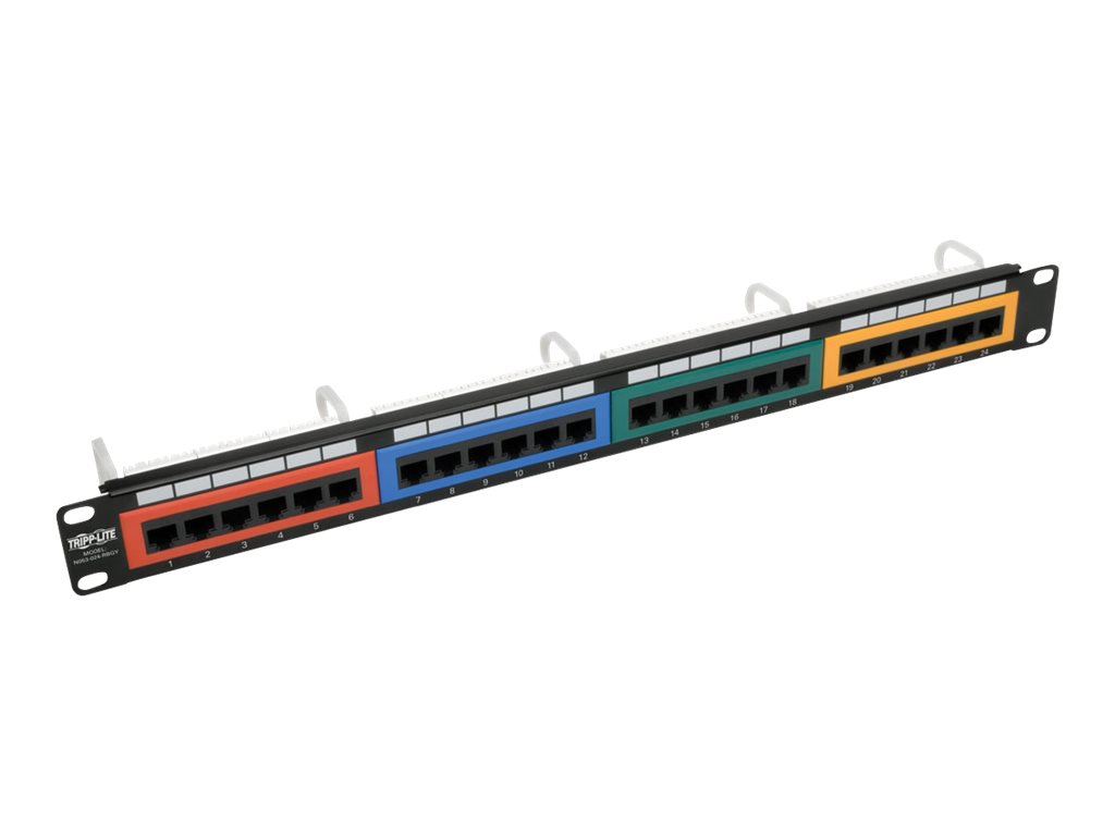Tripp Lite 24-Port 1U Rack-Mount 110-Type Color-Coded Patch Panel