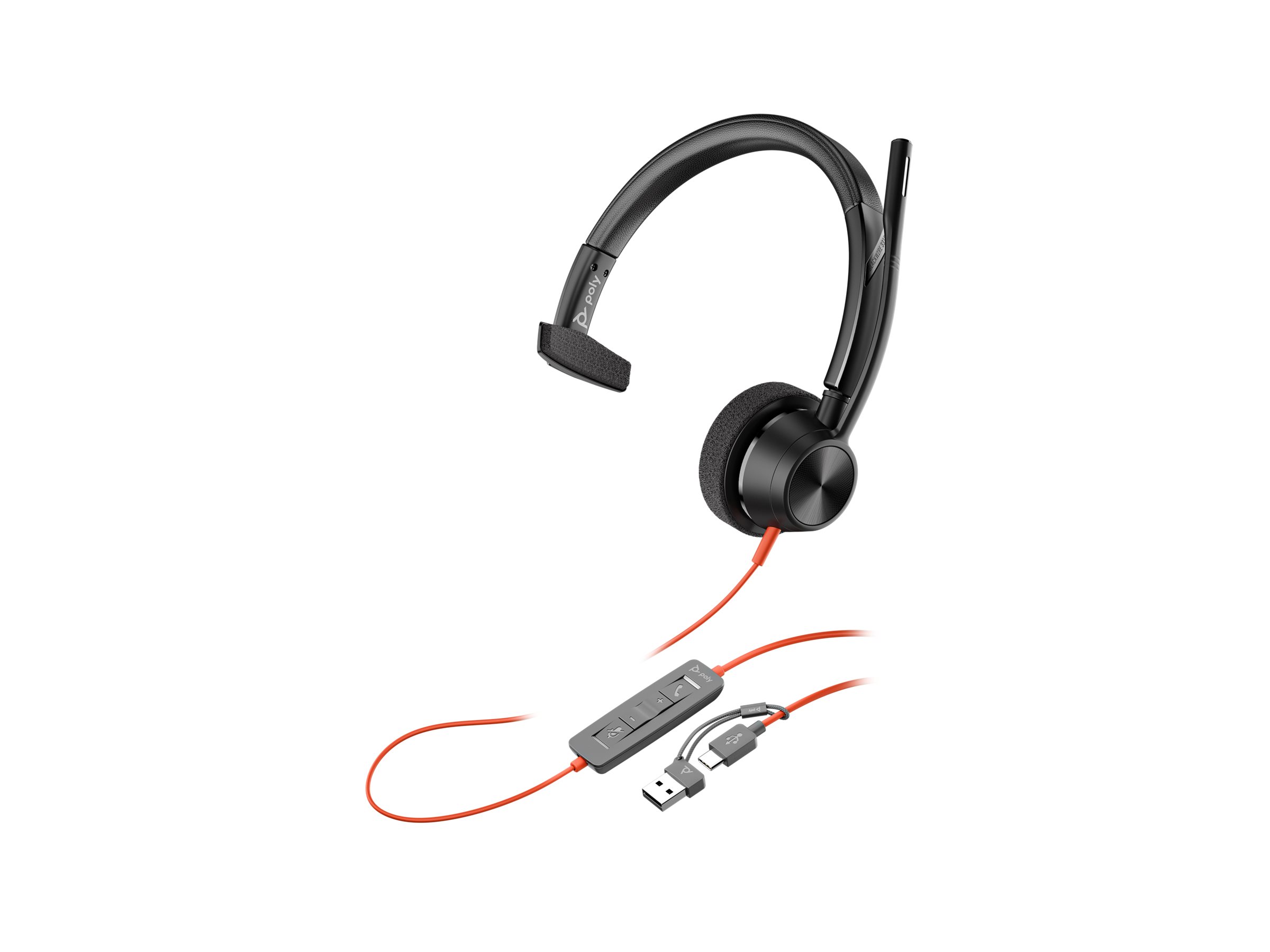 HP Poly Blackwire 3315 headset 3.5 mm jack Product shot Right side 77952