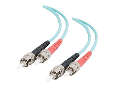 C2G 1m ST-ST 10Gb 50/125 OM3 Duplex Multimode Fiber Optic Cable (TAA Compliant)