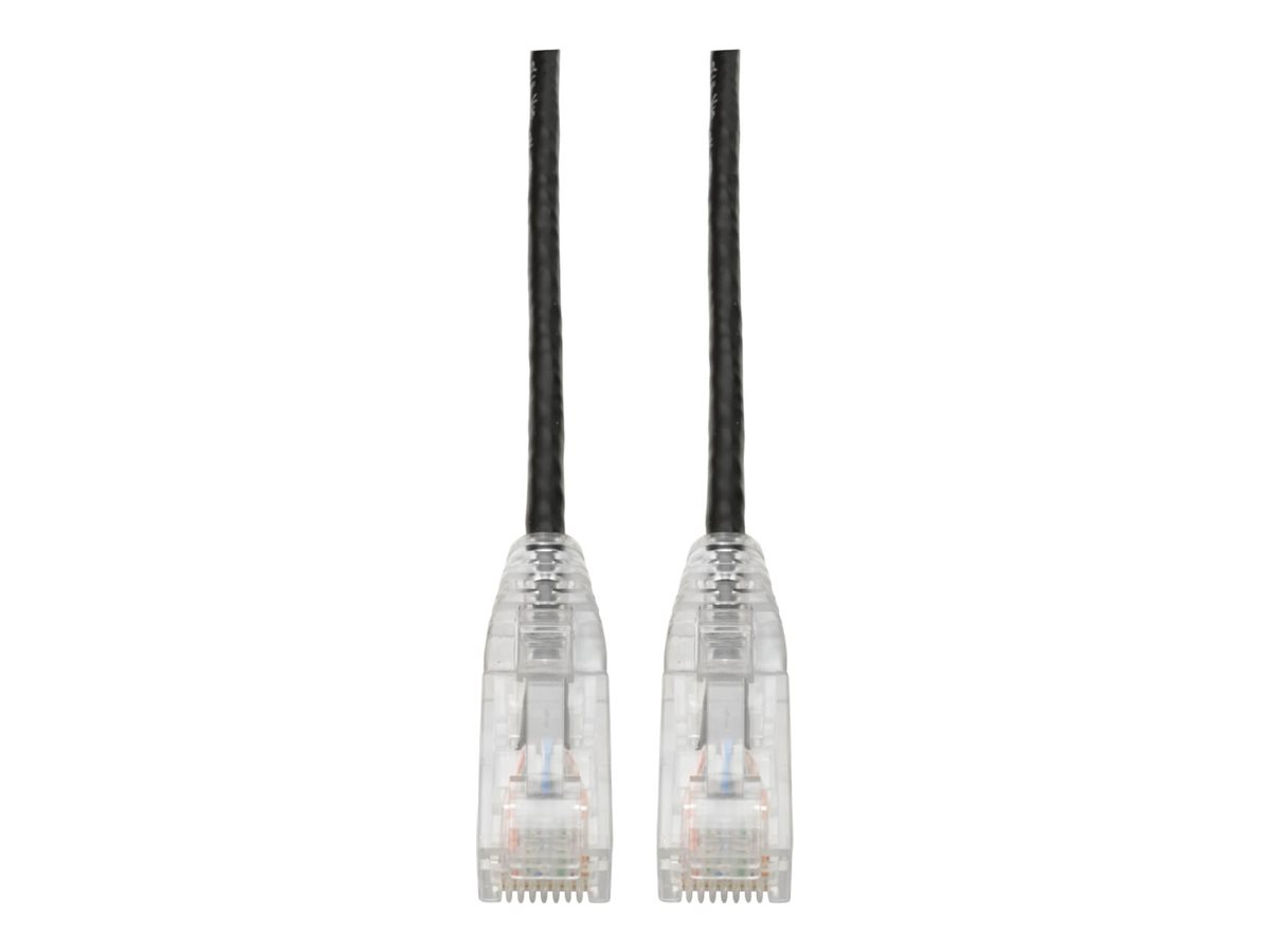 Eaton Tripp Lite Series Cat6 Gigabit Snagless Slim UTP Ethernet Cable (RJ45 M/M), PoE, Black, 6-in. (15.24 cm)