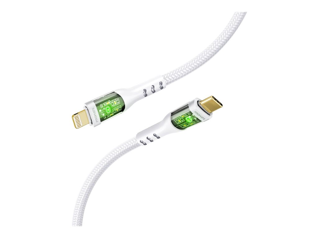 Promate TransLine-Ci USB-C cable USB-C to Lightning 1.2 Product shot Front 79650