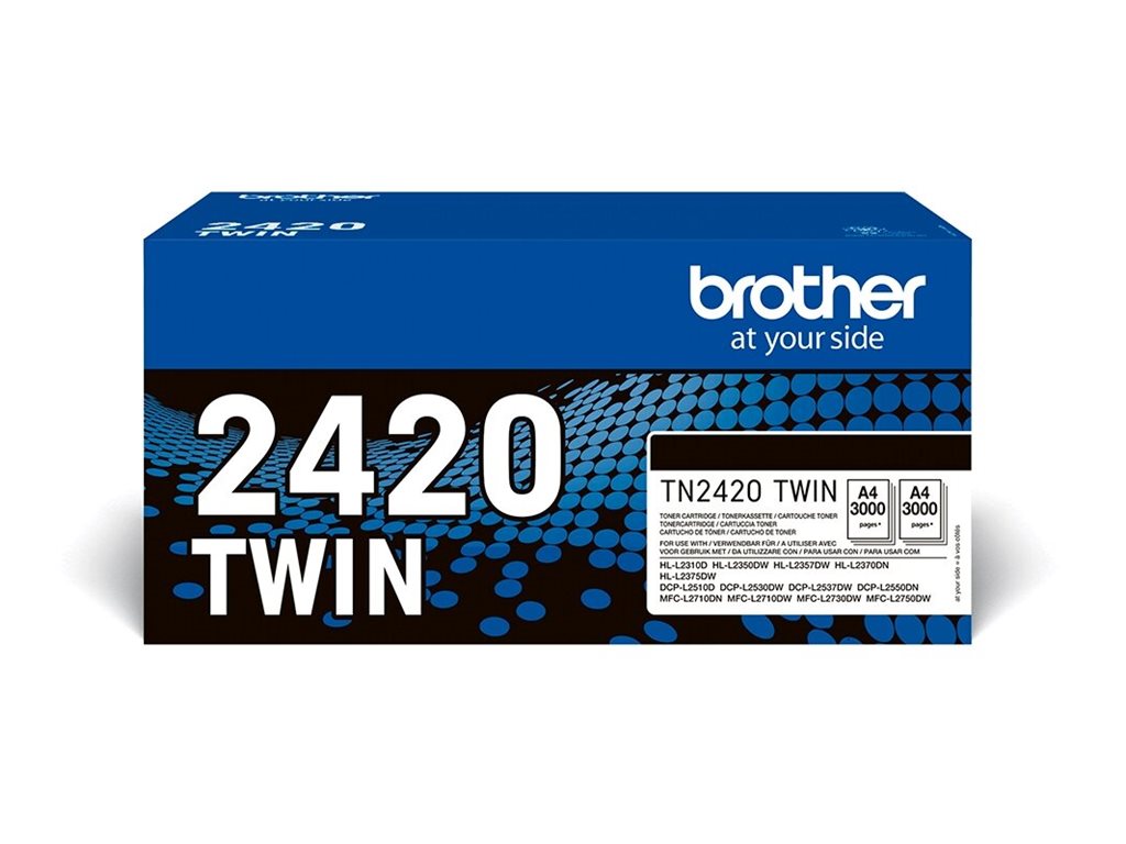 Brother Tn2420 Twin 2 Pack High Yield Black Original Toner Cartridge