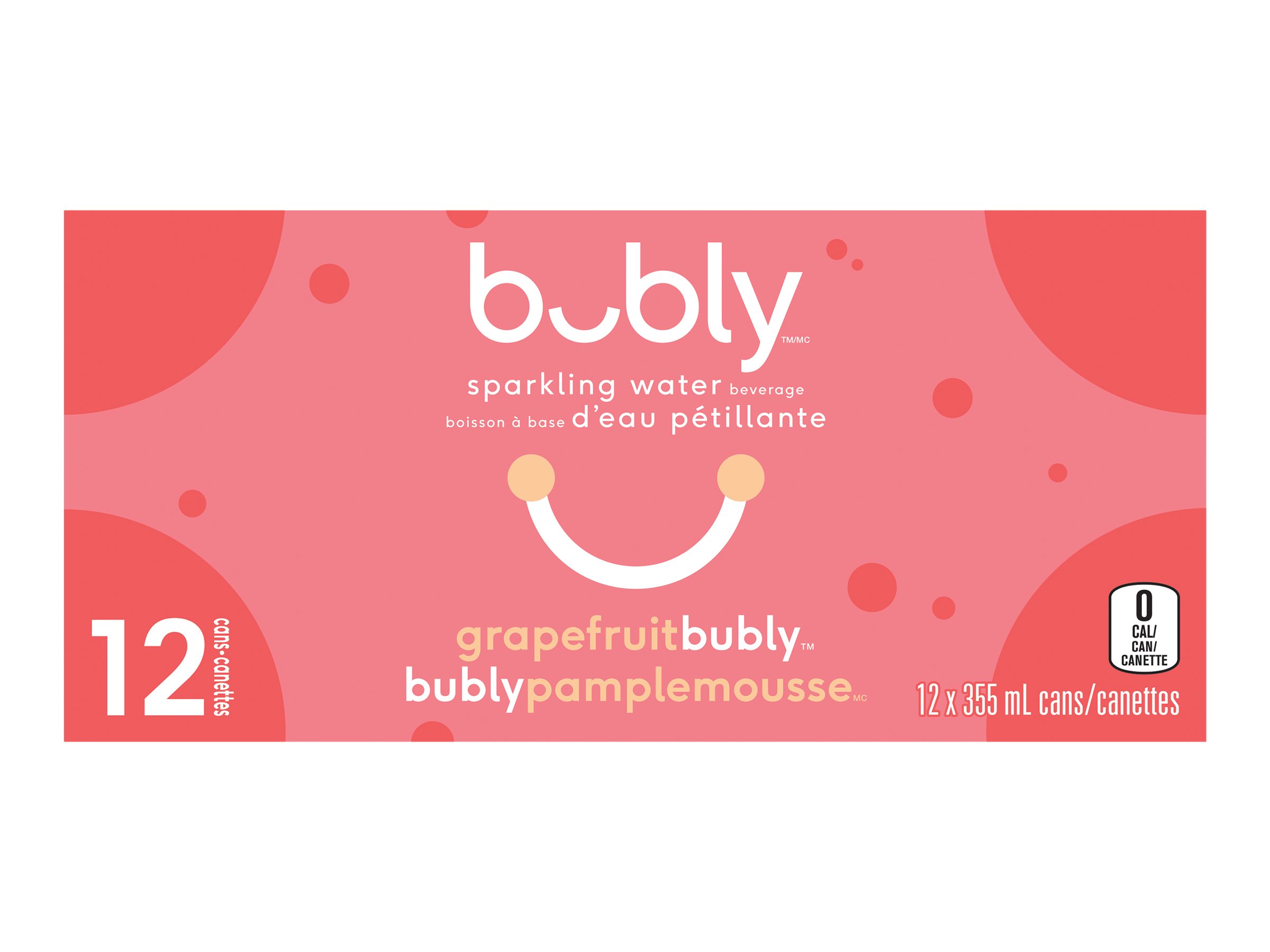 Bubly Sparkling Water - Grapefruit - 12x355ml