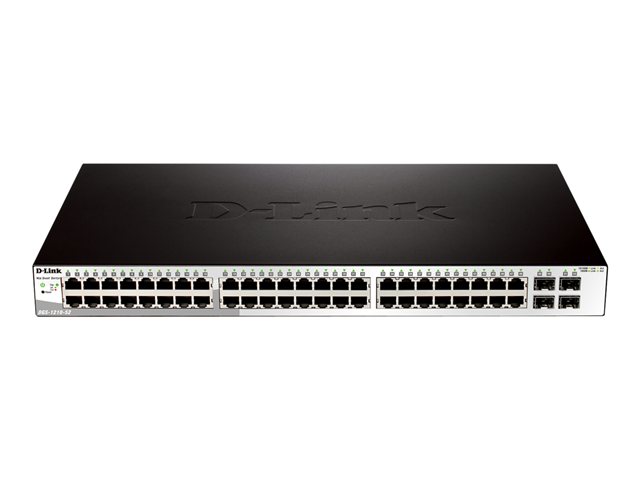 D-Link Web Smart DGS-1210-52 - Switch - managed - 48 x 10/100/1000 + 4 x Gigabit SFP - desktop, rack-mountable