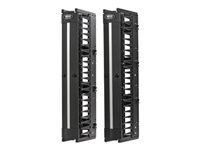 Tripp Lite SmartRack High-Capacity Vertical Cable Manager - Deep Double Finger Duct with Cover, Single Sided, 6 in. Wide, Black, 7 ft. (2.2 m)