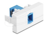 Delock Easy 45 - klik i-modul - med laserbeskyttelse flip indeni - 1 gang - blå, hvid