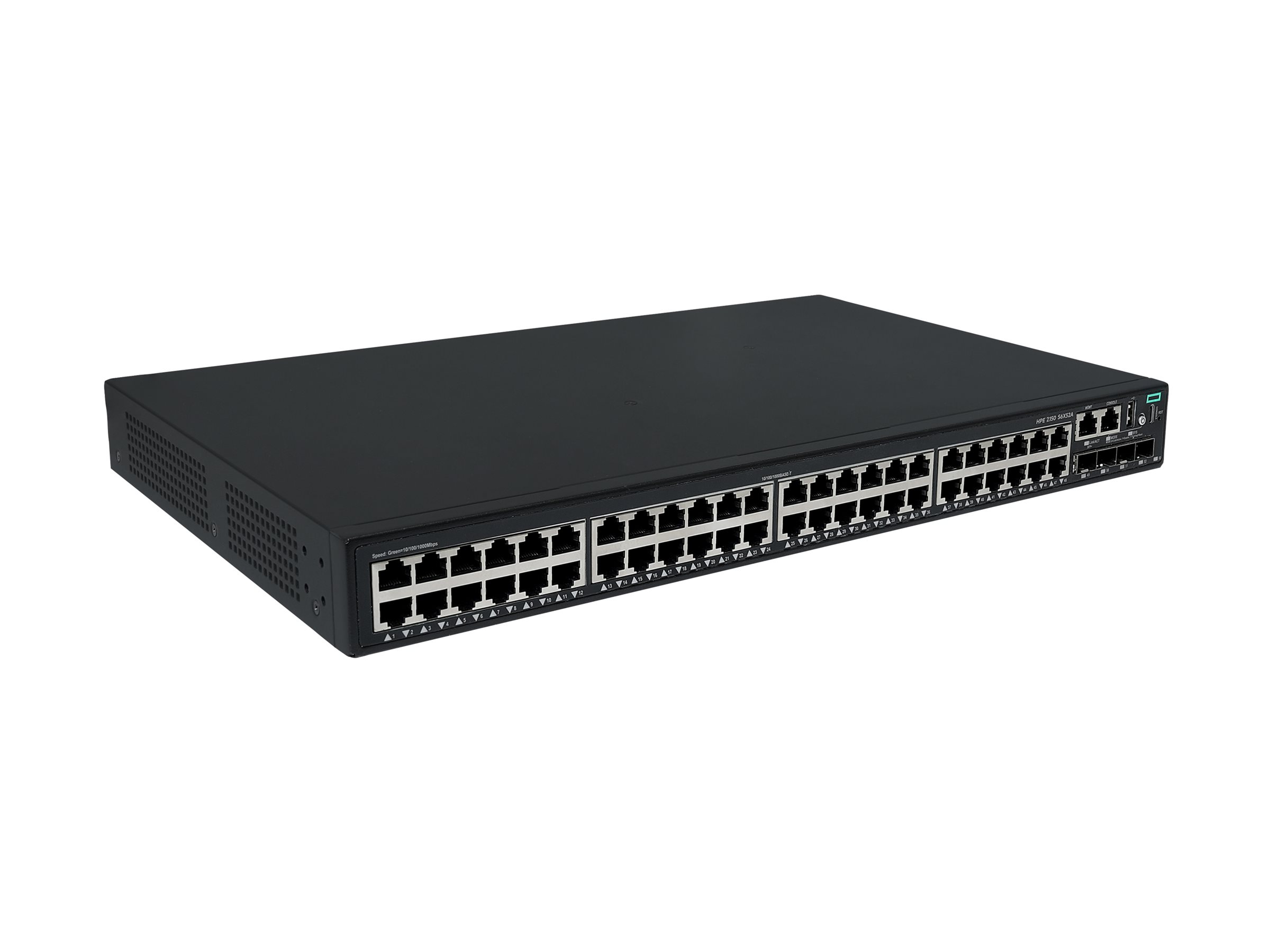 HPE Networking Comware 2150 48p 10M/100M/1G 4p SFP+ 1G/10G switch 48 ports Managed Product shot Front 79950