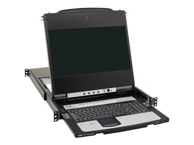Eaton Tripp Lite Series DisplayPort IP KVM Console Switch 8-Port 17in LCD Dual Rail 1URM