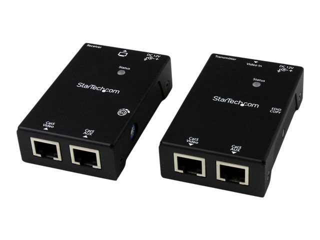 Startechcom Hdmi Over Cat5e Cat6 Extender With Power Over Cable 165 Ft 50m Hdmi Video Audio Over Dual Ethernet Cable Extender St121shd50 Video Audio Extender
