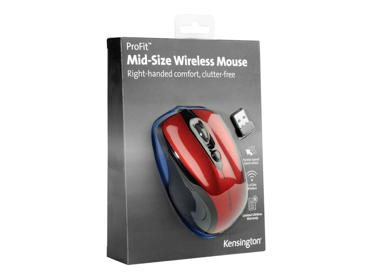 Kensington Pro Fit Mid-Size - myš - 2.4 GHz - nachově červená – foto 6