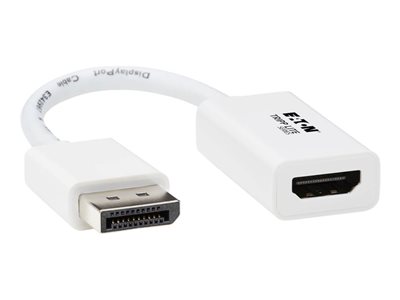 Tripp Lite DisplayPort to HDMI Active Adapter 4K M/F White DP to HDMI 6in