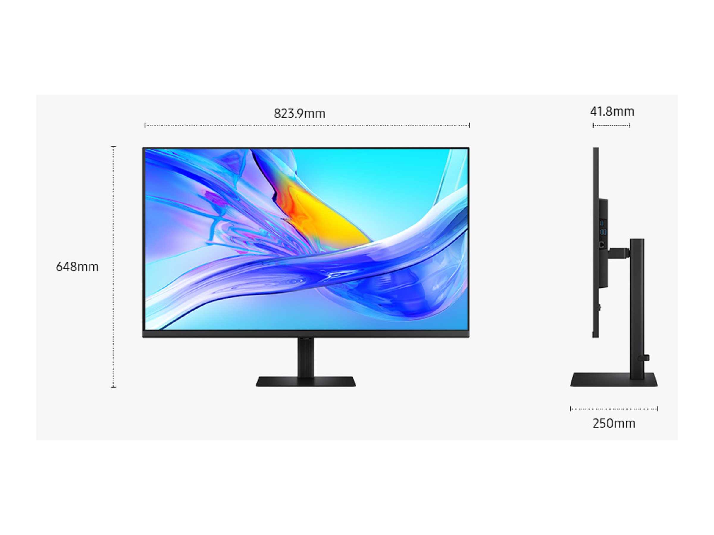 Samsung ViewFinity S8 S37D800UAE S80UD Series LED monitor 37 Product shot Left-angle 79900